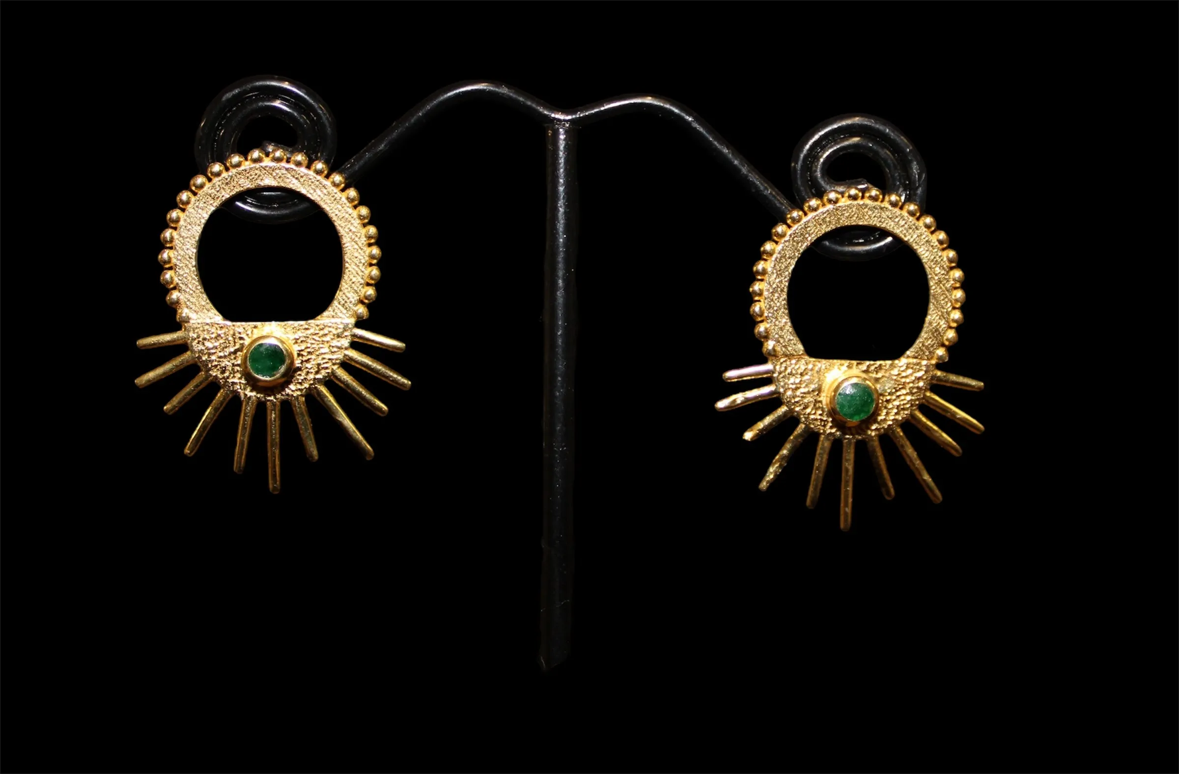 Emerald Gold Earrings