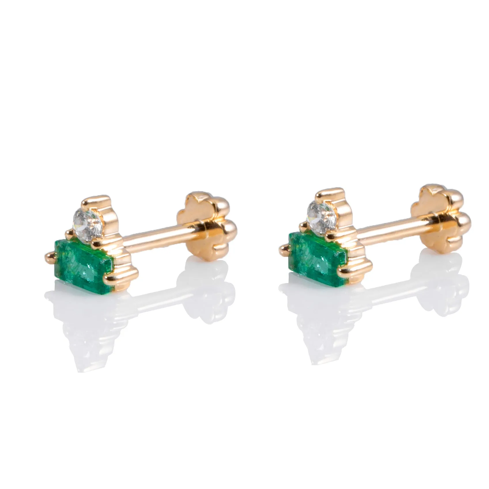 Emerald Screw Back Studs