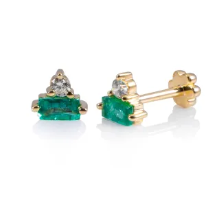 Emerald Screw Back Studs