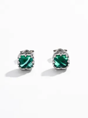 Emerald Square Stud Earrings