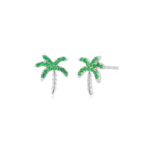 Emerald Wild Palm Stud Earring