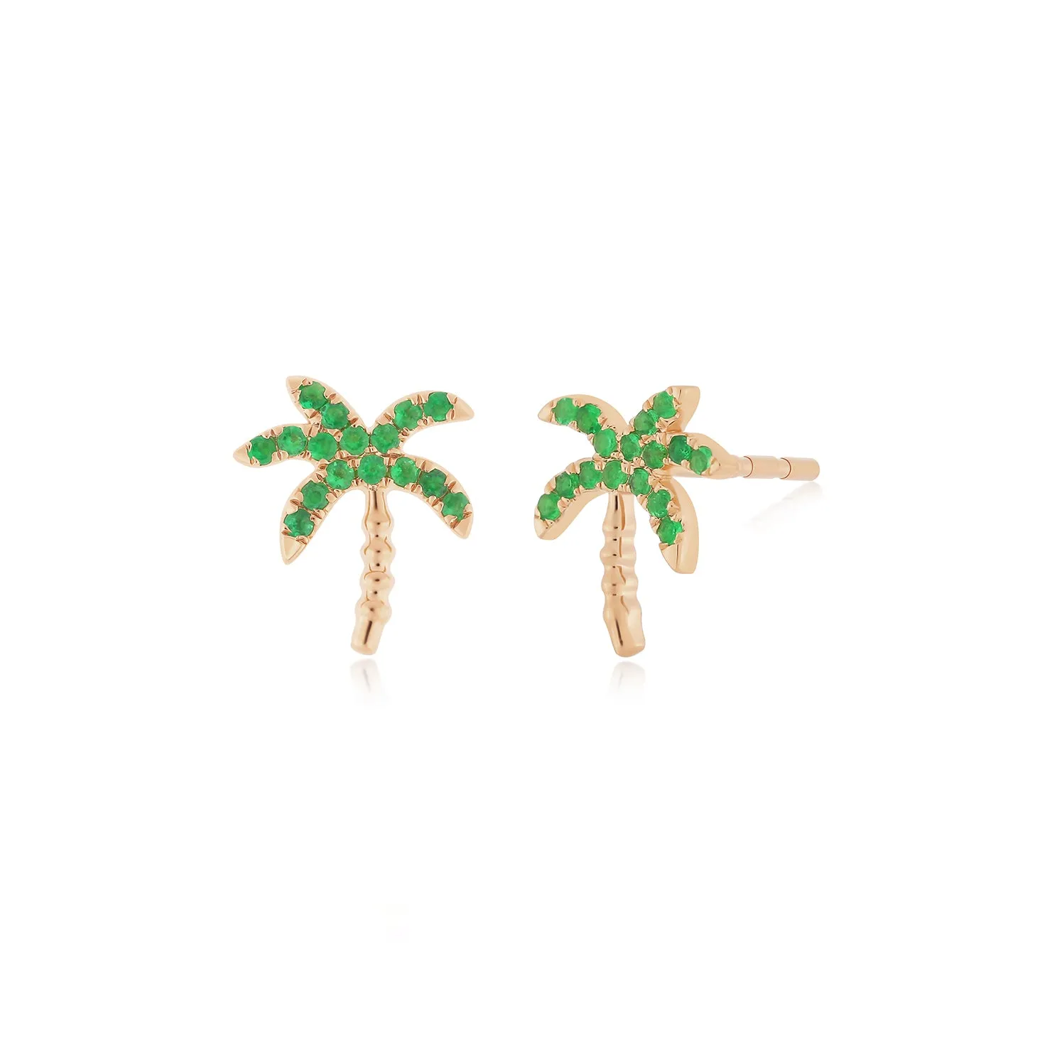 Emerald Wild Palm Stud Earring