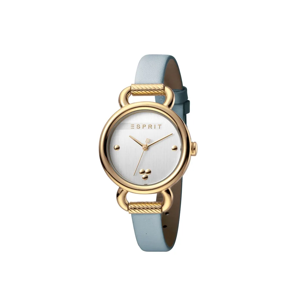Esprit Ladies Watch Blue Leather Strap & White Dial