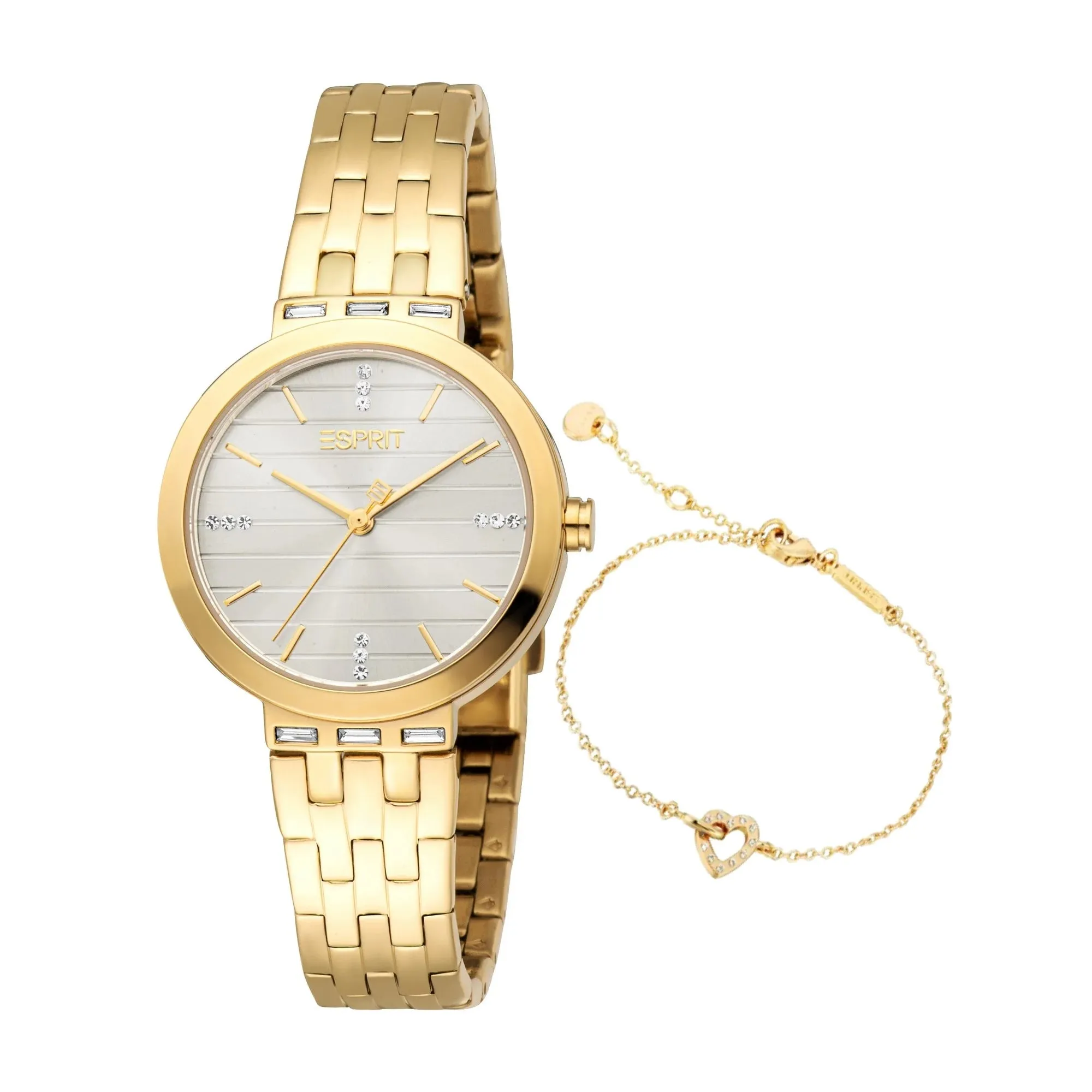 Esprit Savannah Ladies Grey Dial Gold Watch & Jewellery Set
