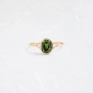 Evenfall Ring, 1.46ct. Yellowish Green Sapphire