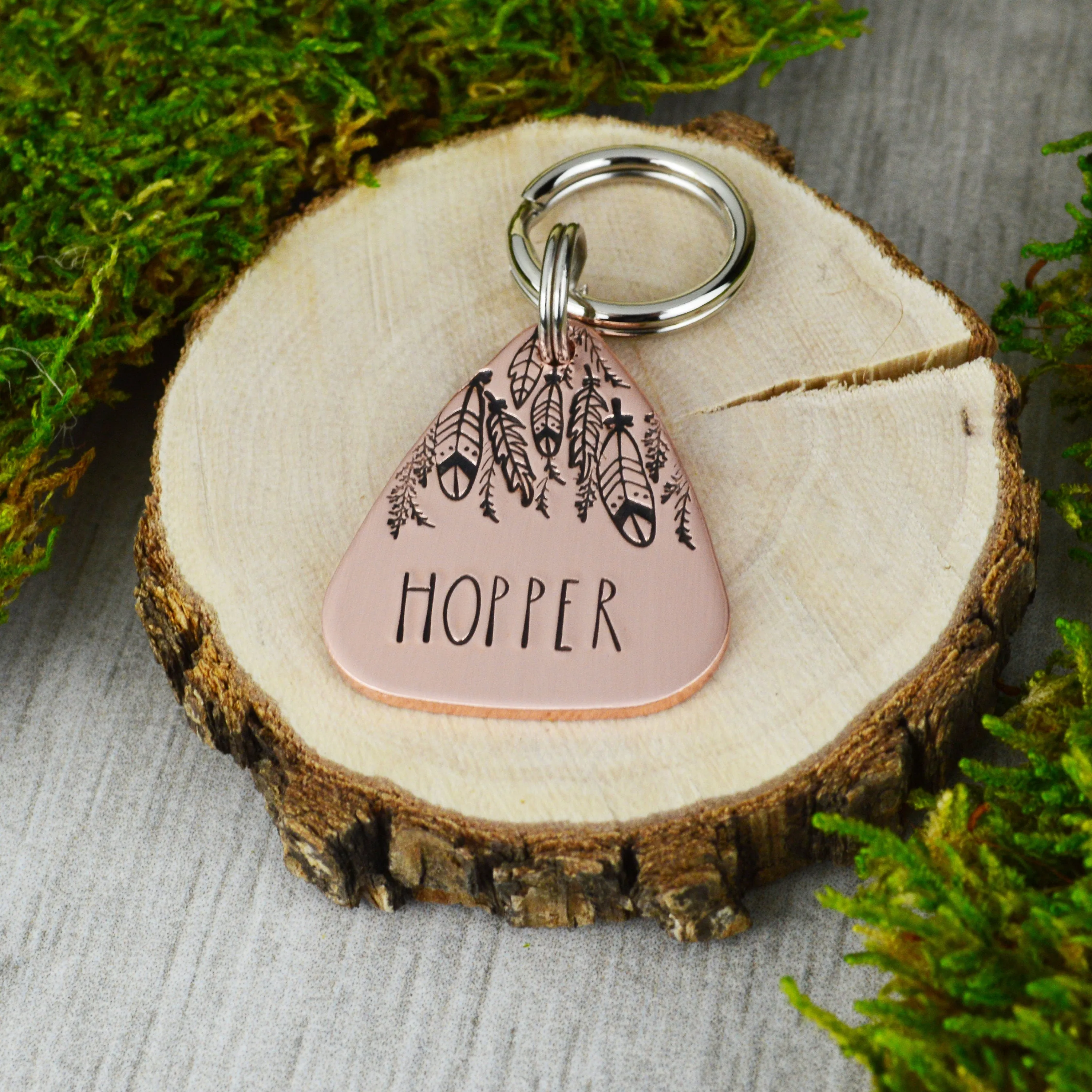 Feather Garland Pet ID Tag