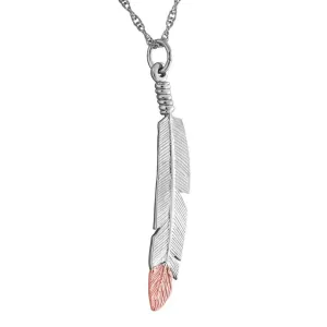 Feather II - Sterling Silver Black Hills Gold Pendant