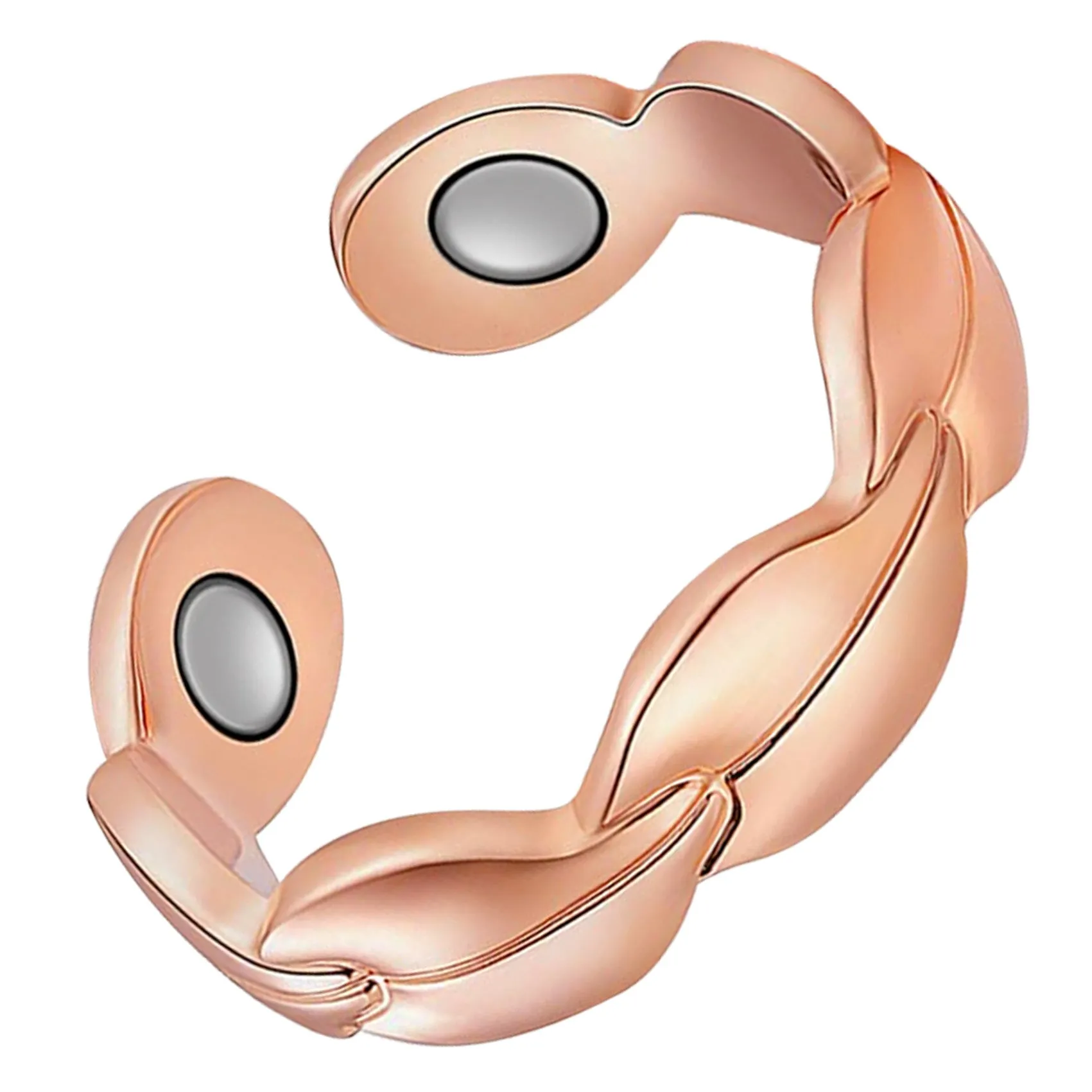 Feather Magnets Copper Rings for Women