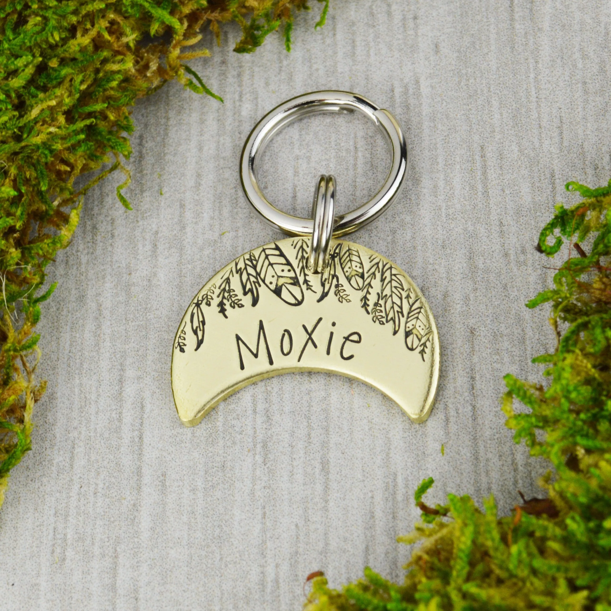 Feather Moon Pet ID Tag