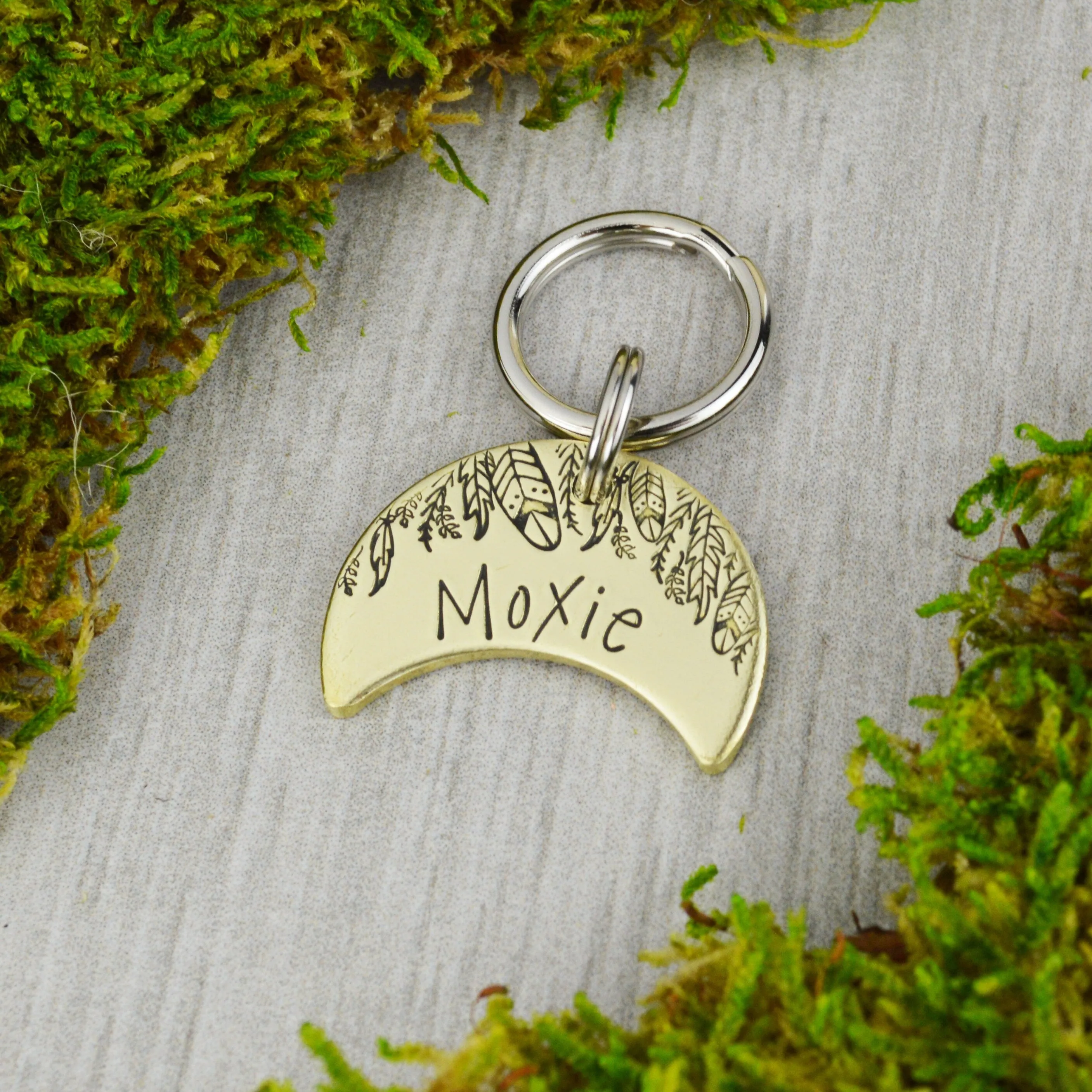 Feather Moon Pet ID Tag