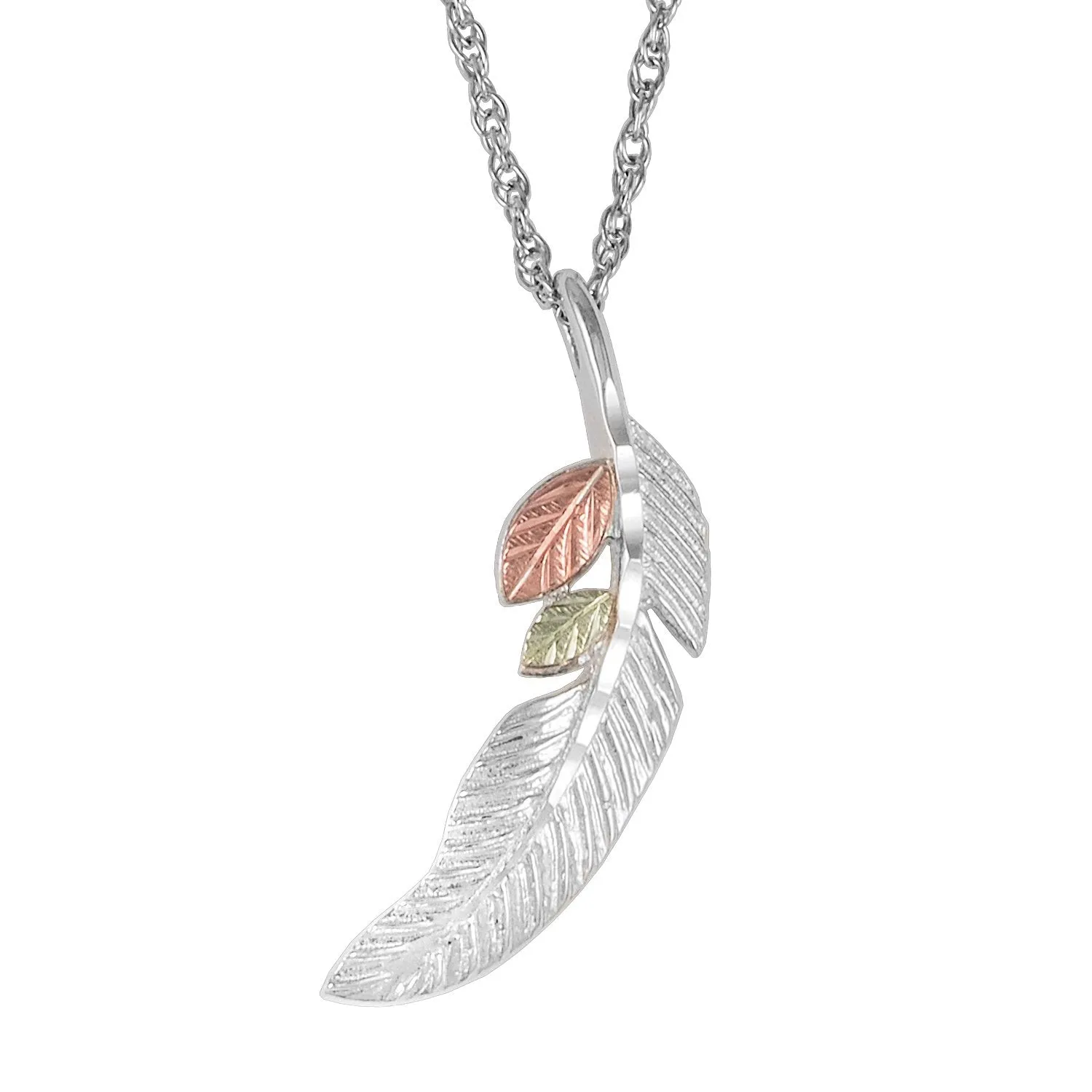 Feather - Sterling Silver Black Hills Gold Pendant