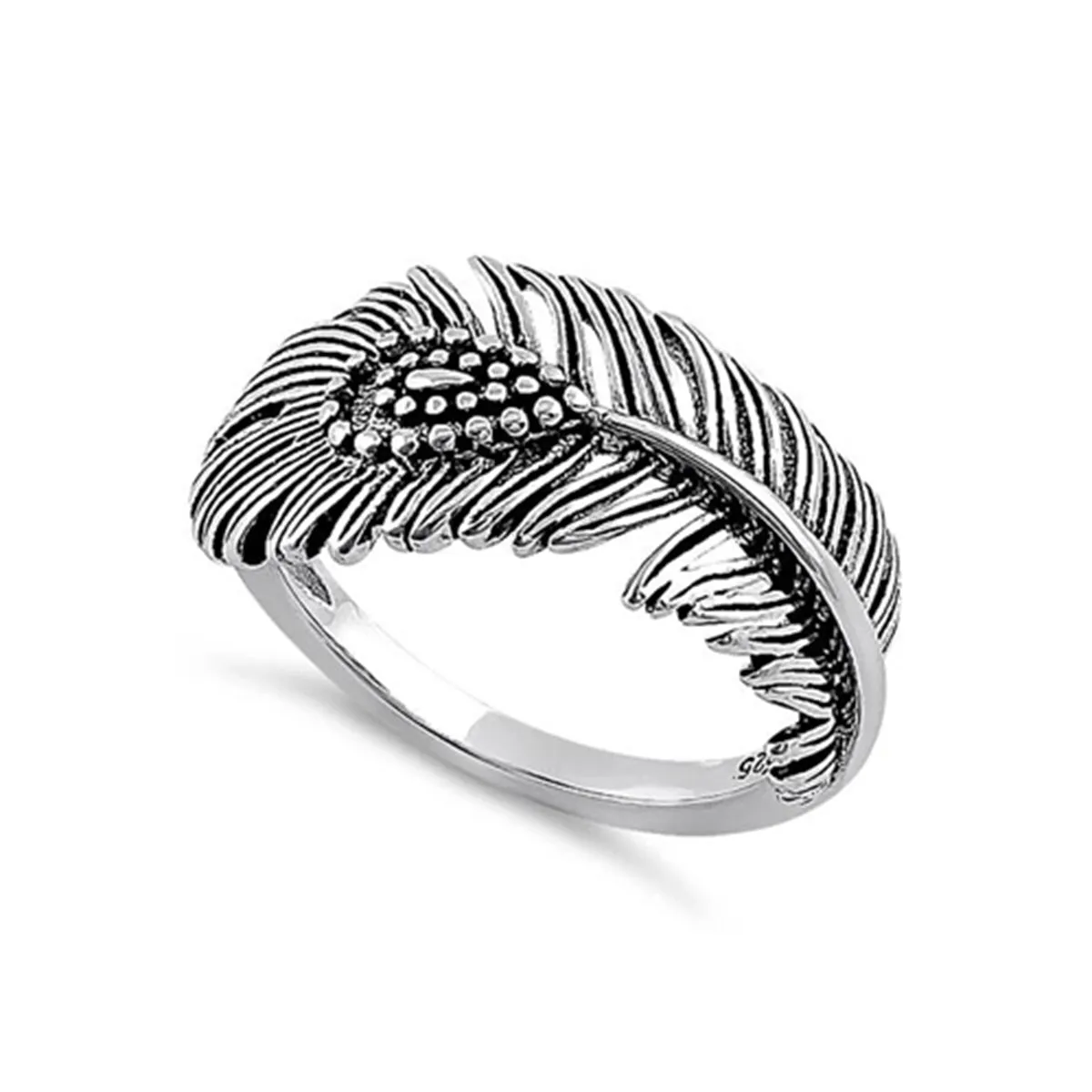 Feather Style 925 Sterling Silver Ring