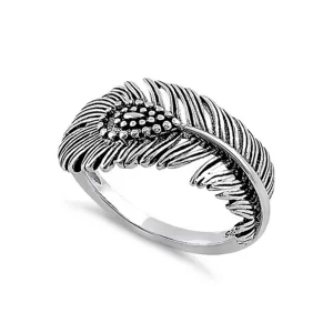 Feather Style 925 Sterling Silver Ring