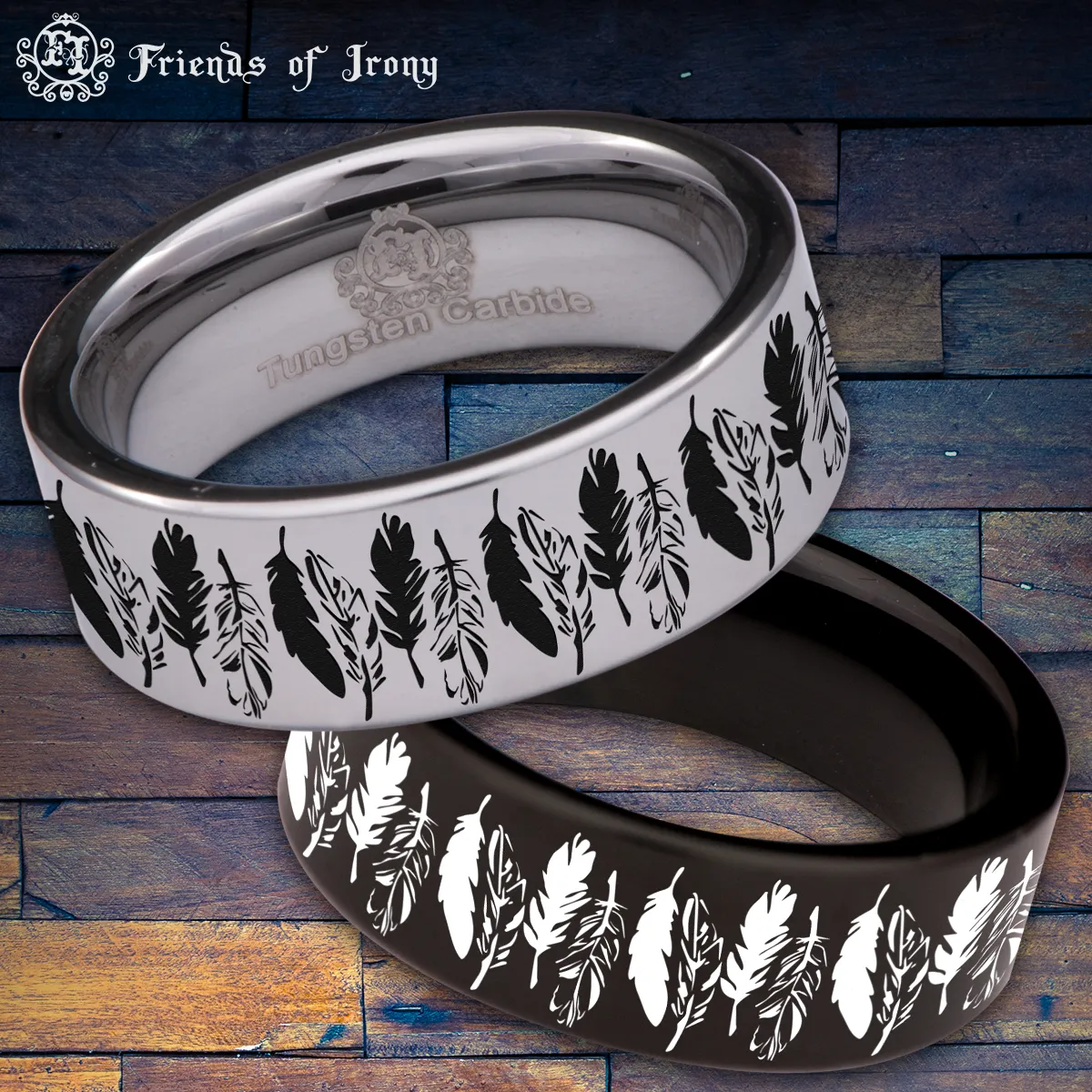 Feather Tungsten Carbide Ring