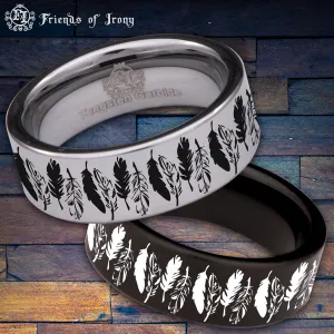 Feather Tungsten Carbide Ring