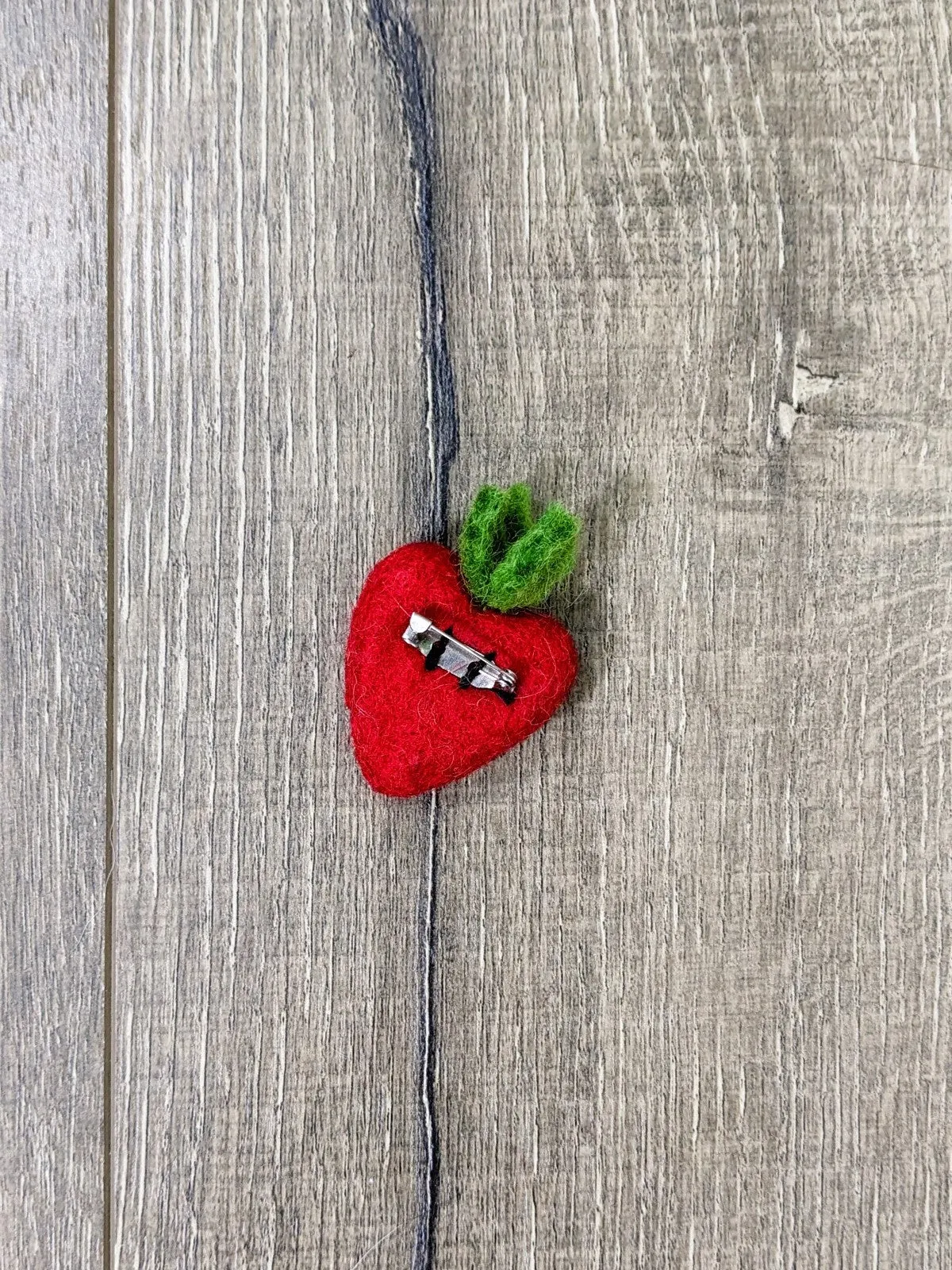 Felt Strawberry Brooch
