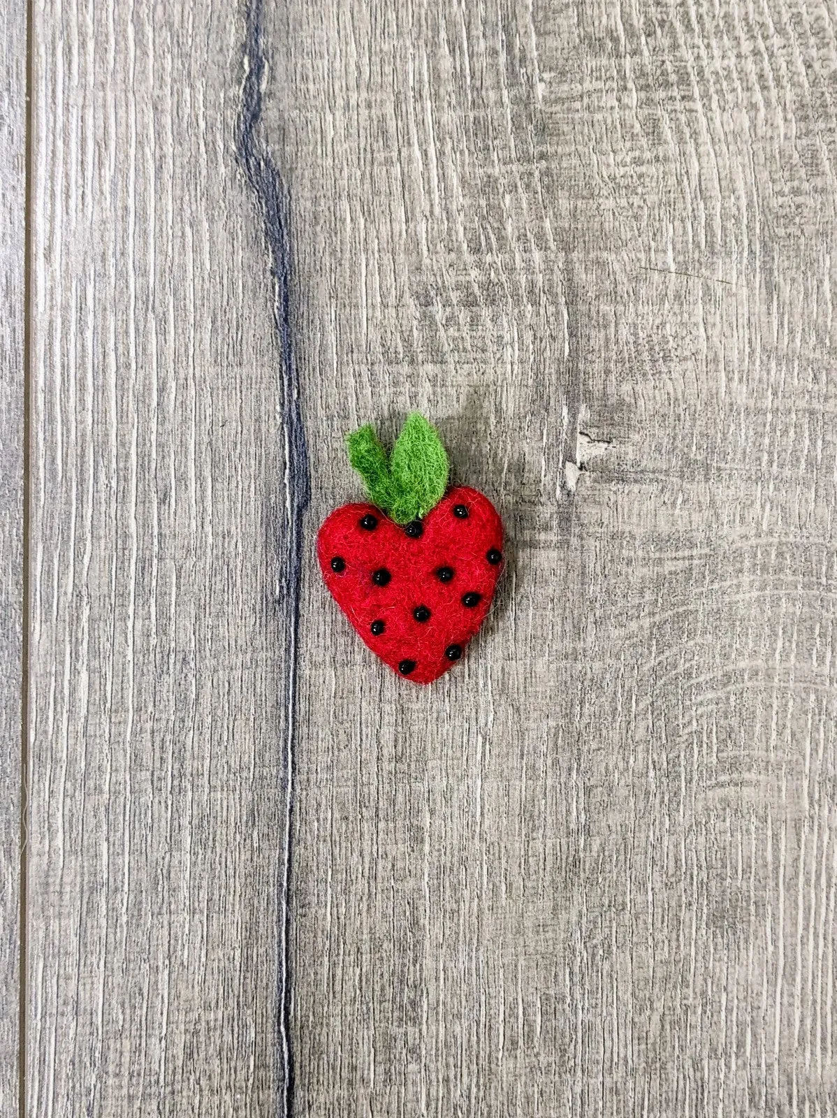 Felt Strawberry Brooch