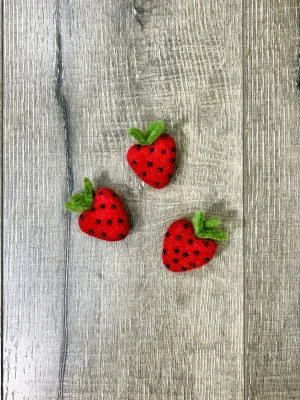 Felt Strawberry Brooch