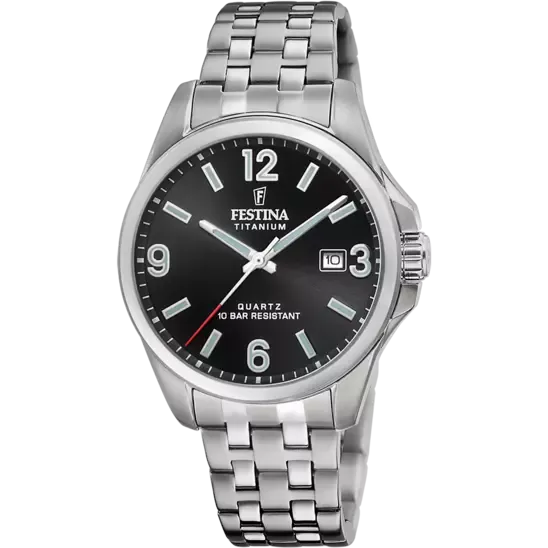 Festina Titanium Gents Black Dial Watch