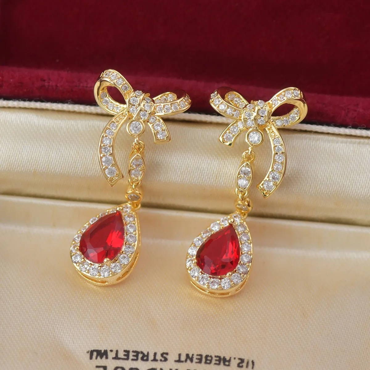 Festive Bow Drop Earrings