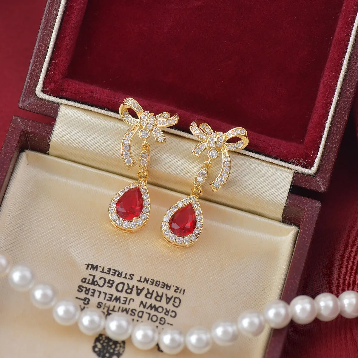 Festive Bow Drop Earrings