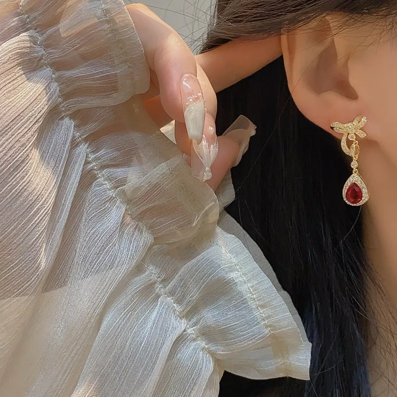 Festive Bow Drop Earrings