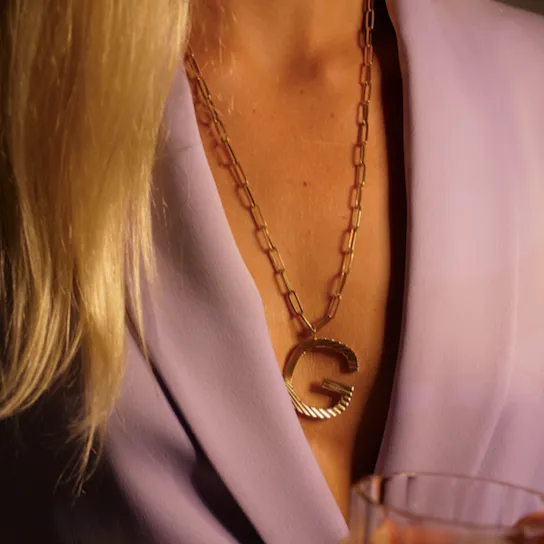Fiona Oversized Initial Pendant Necklace