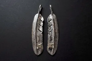 First Arrow's 18K Sunburst Large Feather Pendants (P-391)