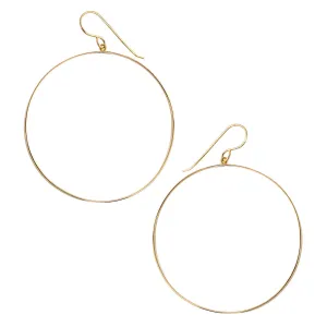 Flat Gold Filled Hoop Earrings