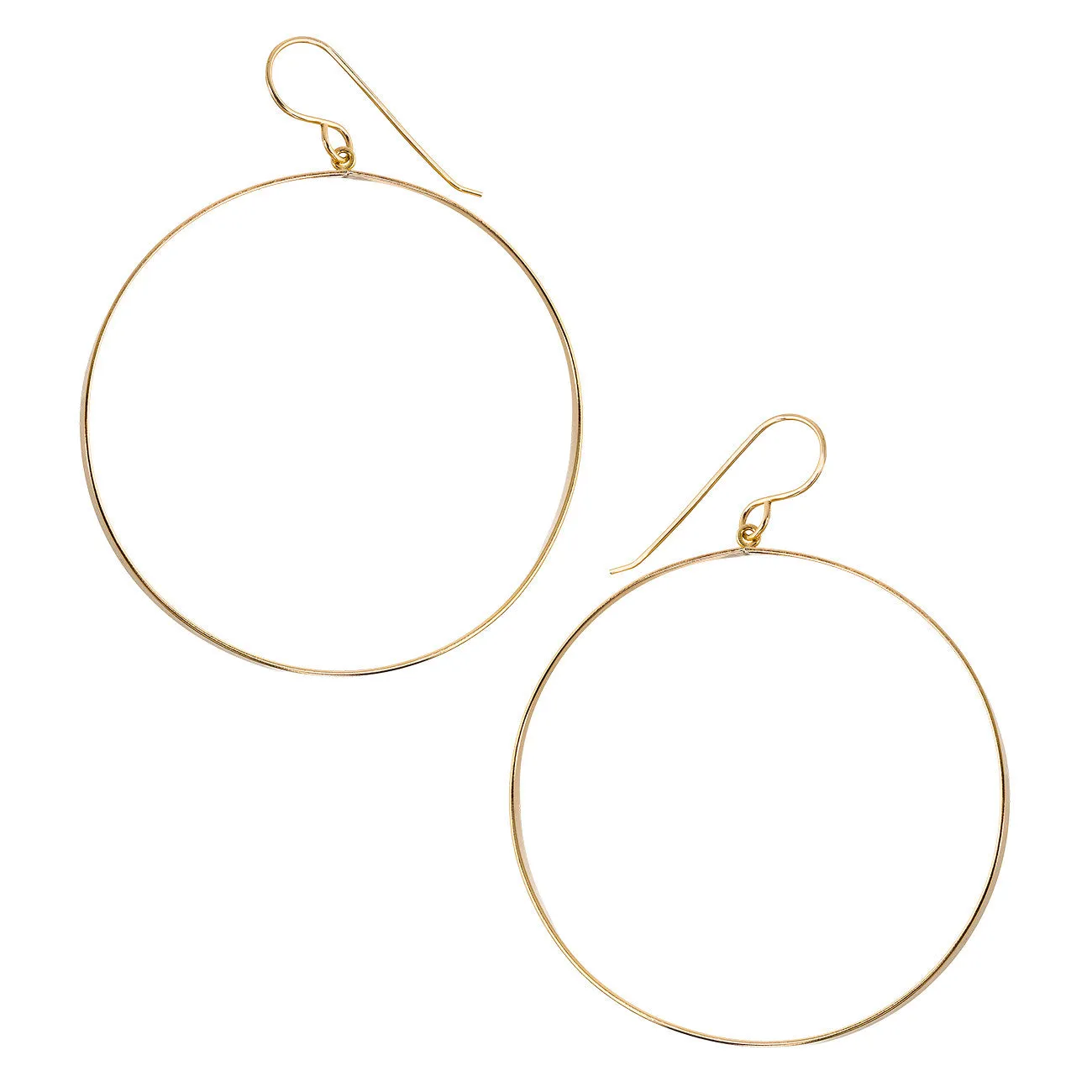 Flat Gold Filled Hoop Earrings