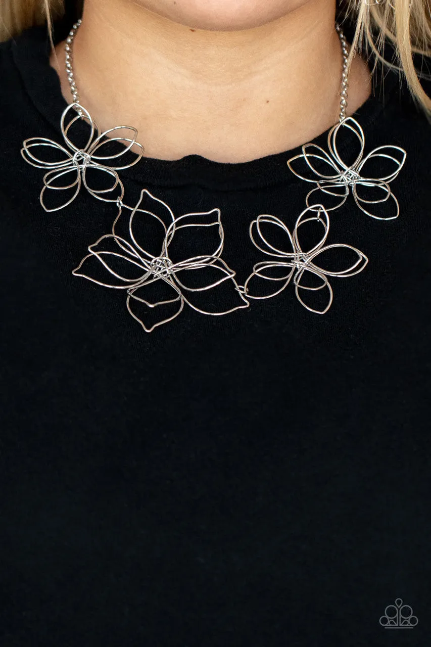 Flower Garden Fashionista Silver Paparazzi Necklace
