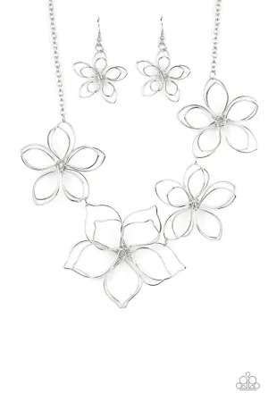 Flower Garden Fashionista Silver Paparazzi Necklace