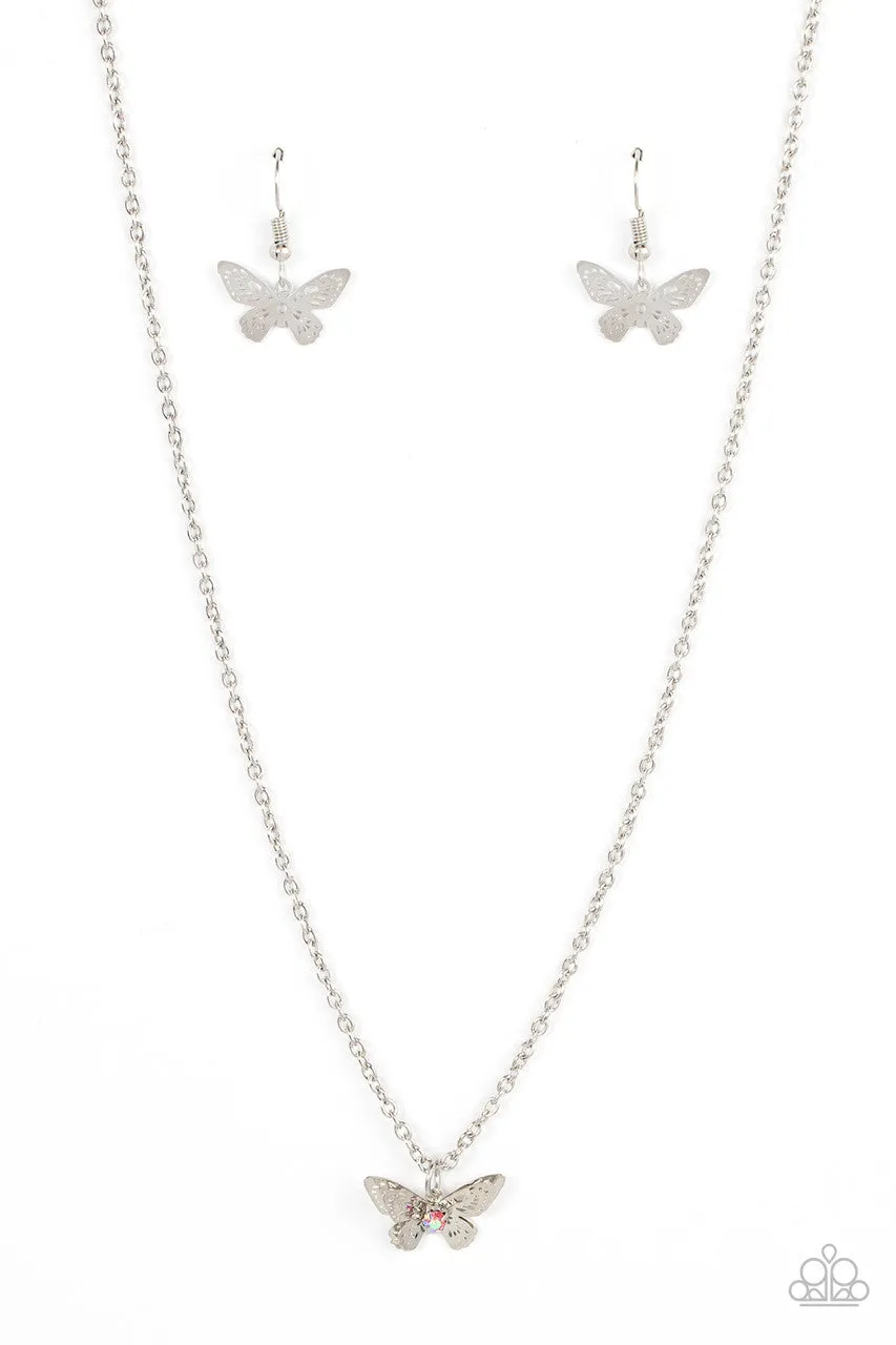Flutter Love Pink Paparazzi Necklace