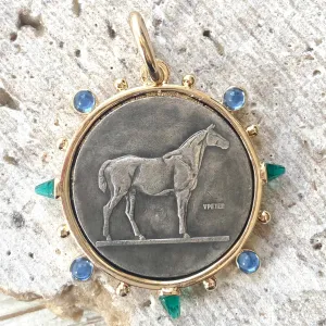 French Horse Coin Necklace