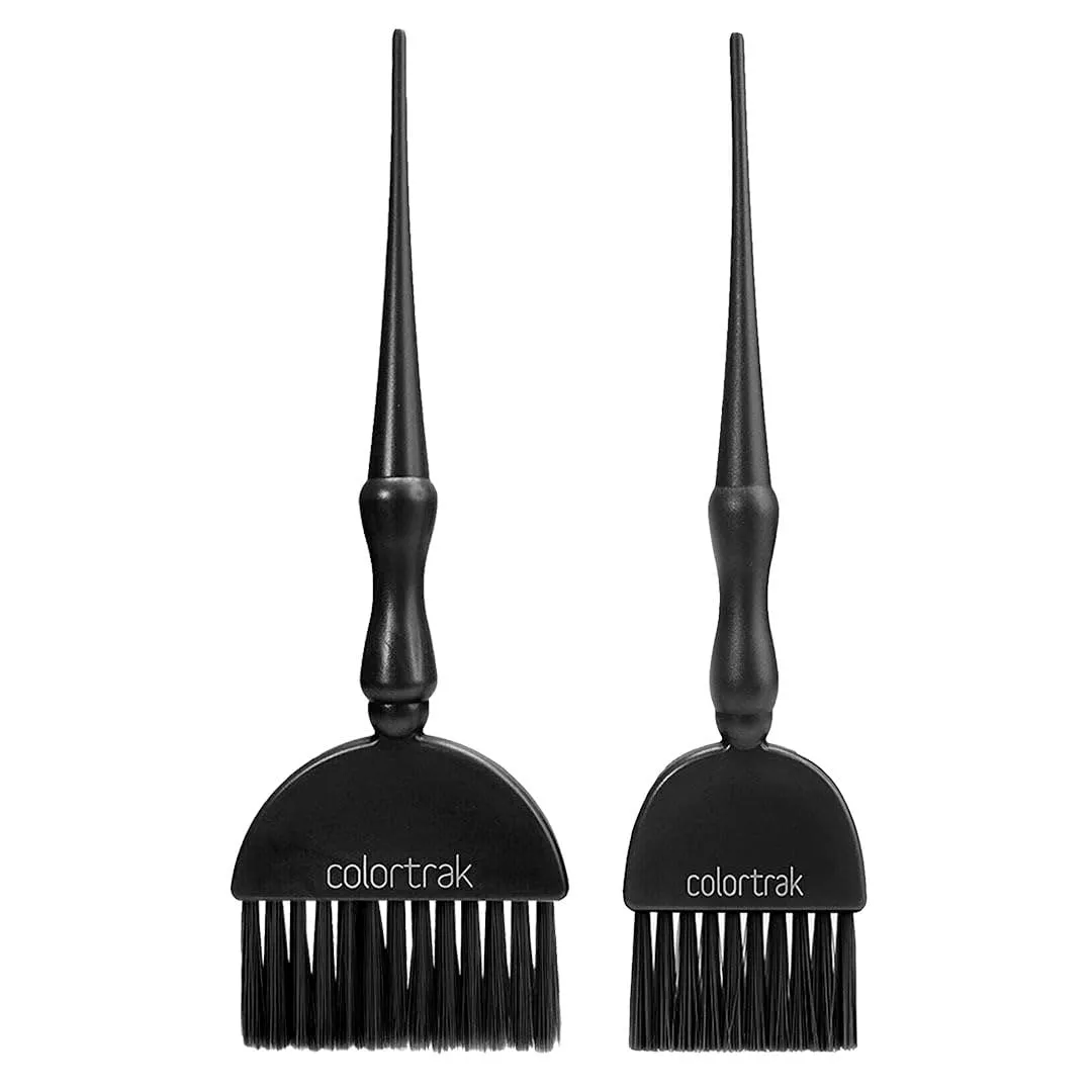 Galaxy Glitter 2 Piece Hair Brush Set for Highlighting and Coloring Hair Sections, Includes 2.5 Inch Wide Celestial Glow Soft Bristle Brush, 3 Inch Wide Meteor Shower Stiff Bristle Brush