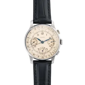 Gallet 1940's Triple Register Valjoux 71 Chronograph in Stainless Steel