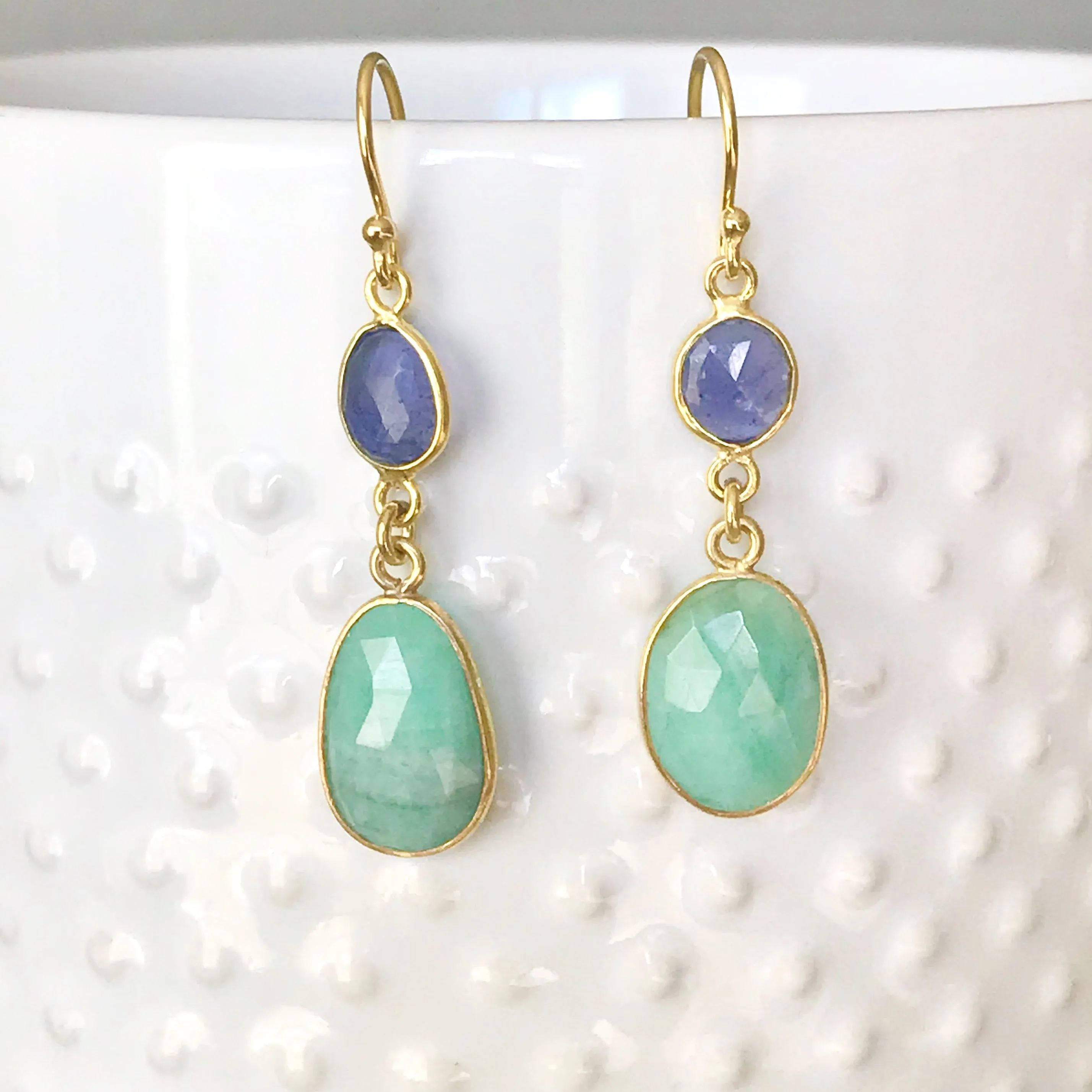 Gem drop earrings