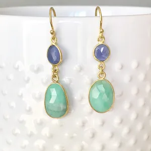 Gem drop earrings