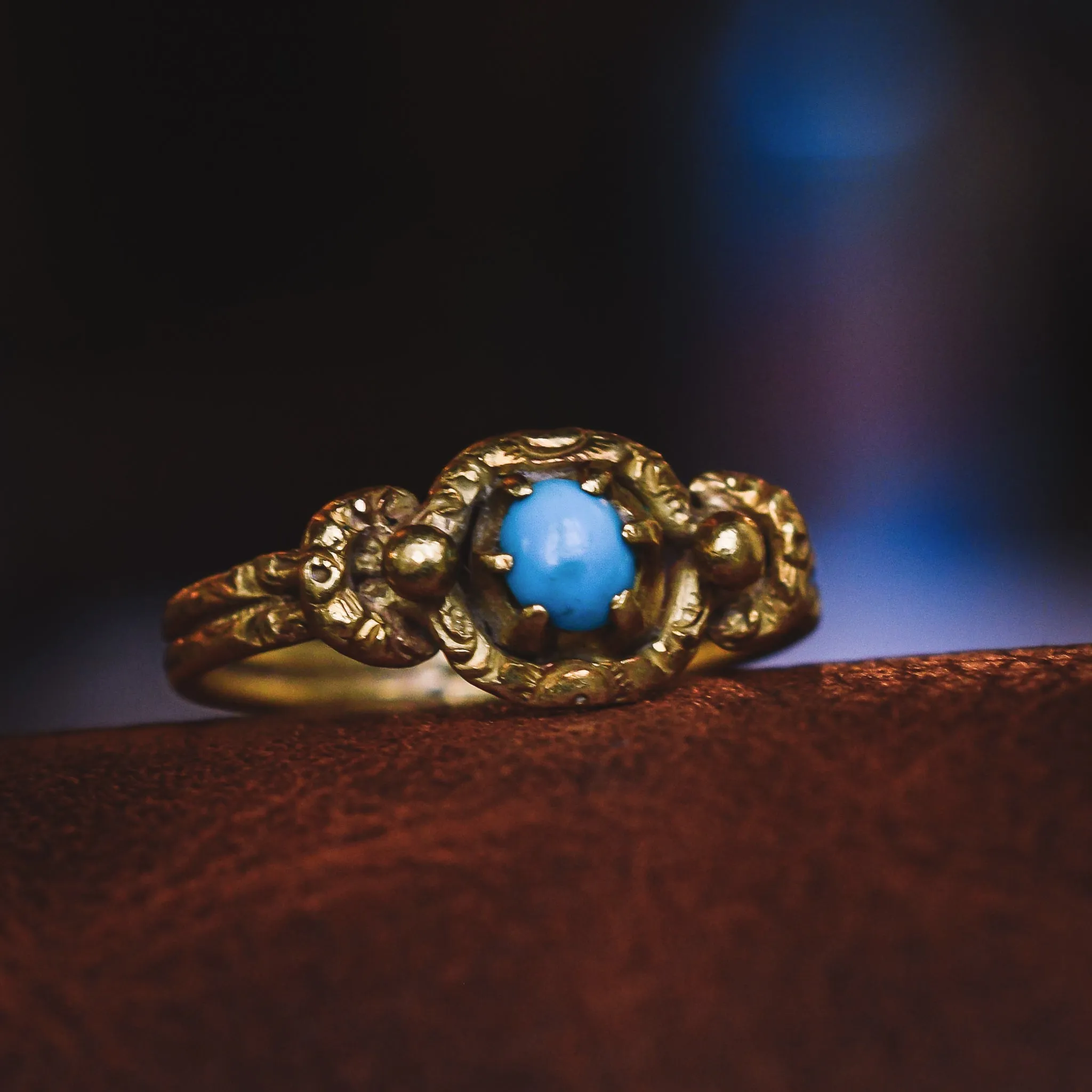Georgian Turquoise Lover's Knot Ring