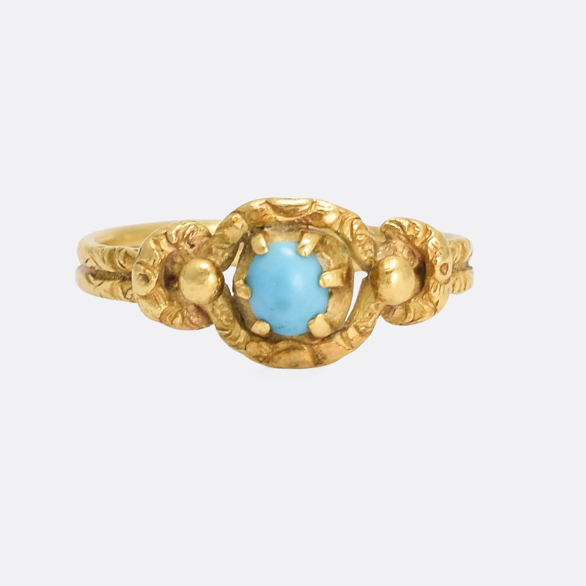 Georgian Turquoise Lover's Knot Ring