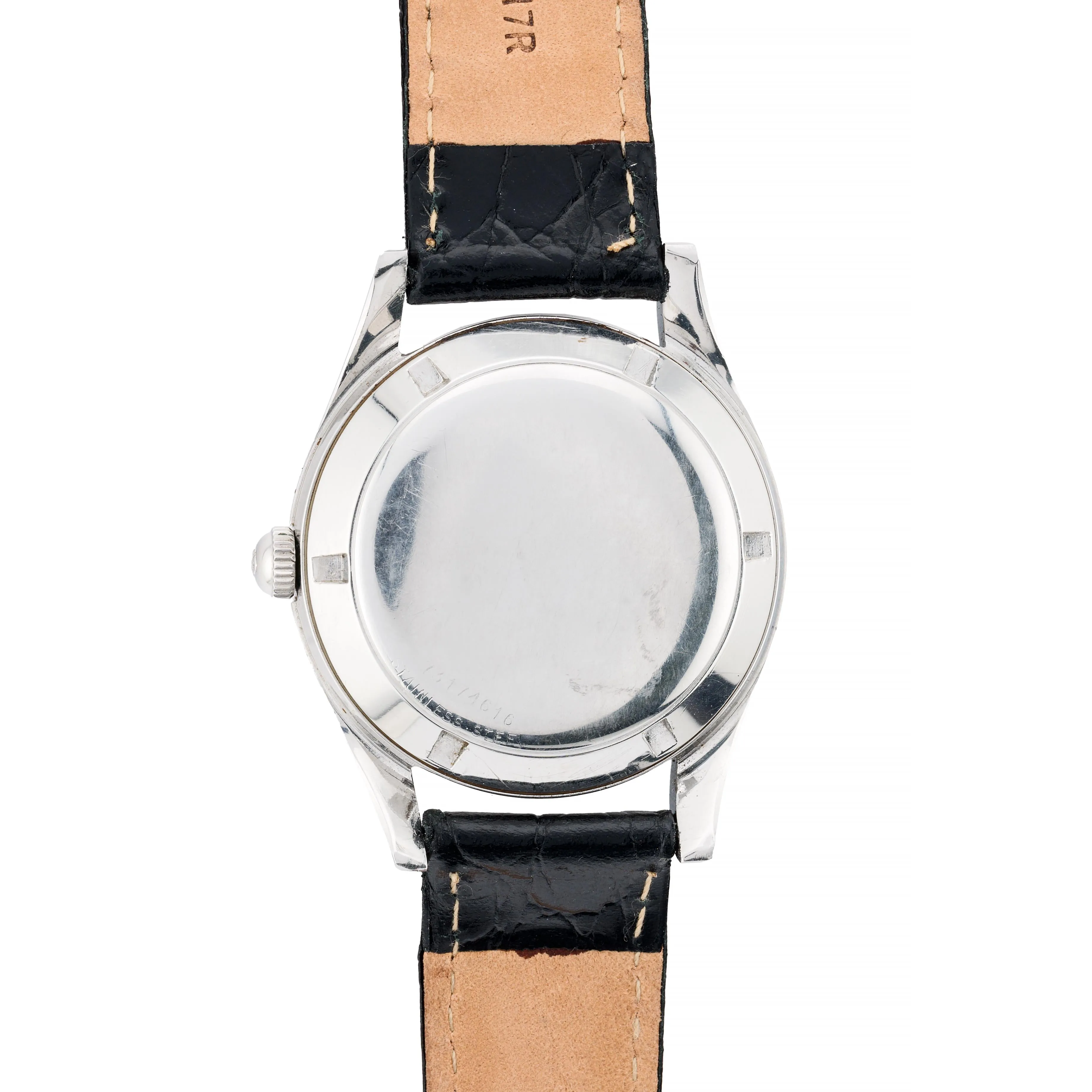 Girard Perregaux Gyromatic Vintage Black Gilt Dial Bombe Lug 1960's Mens Watch