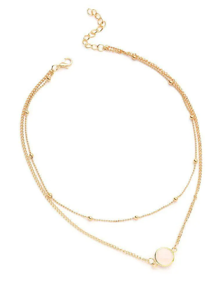 Glass Ball Design Layered Necklace