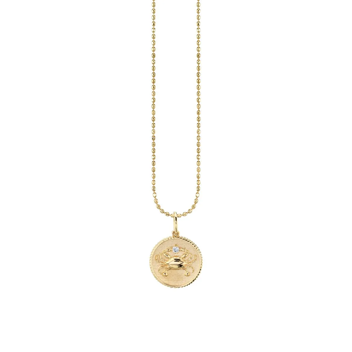 Gold & Diamond Cancer Zodiac Medallion