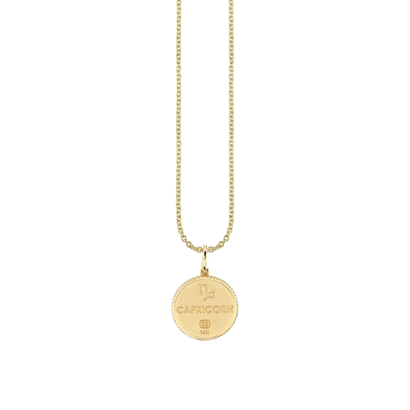 Gold & Diamond Capricorn Zodiac Medallion