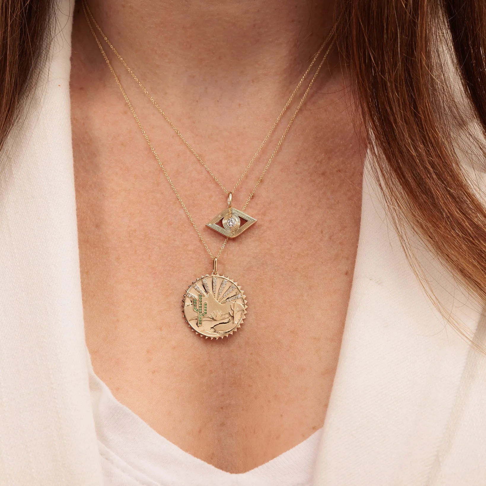 Gold & Diamond Desert Coin Charm