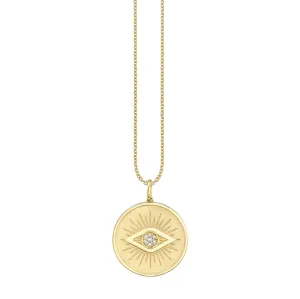 Gold & Diamond Eye Coin Charm