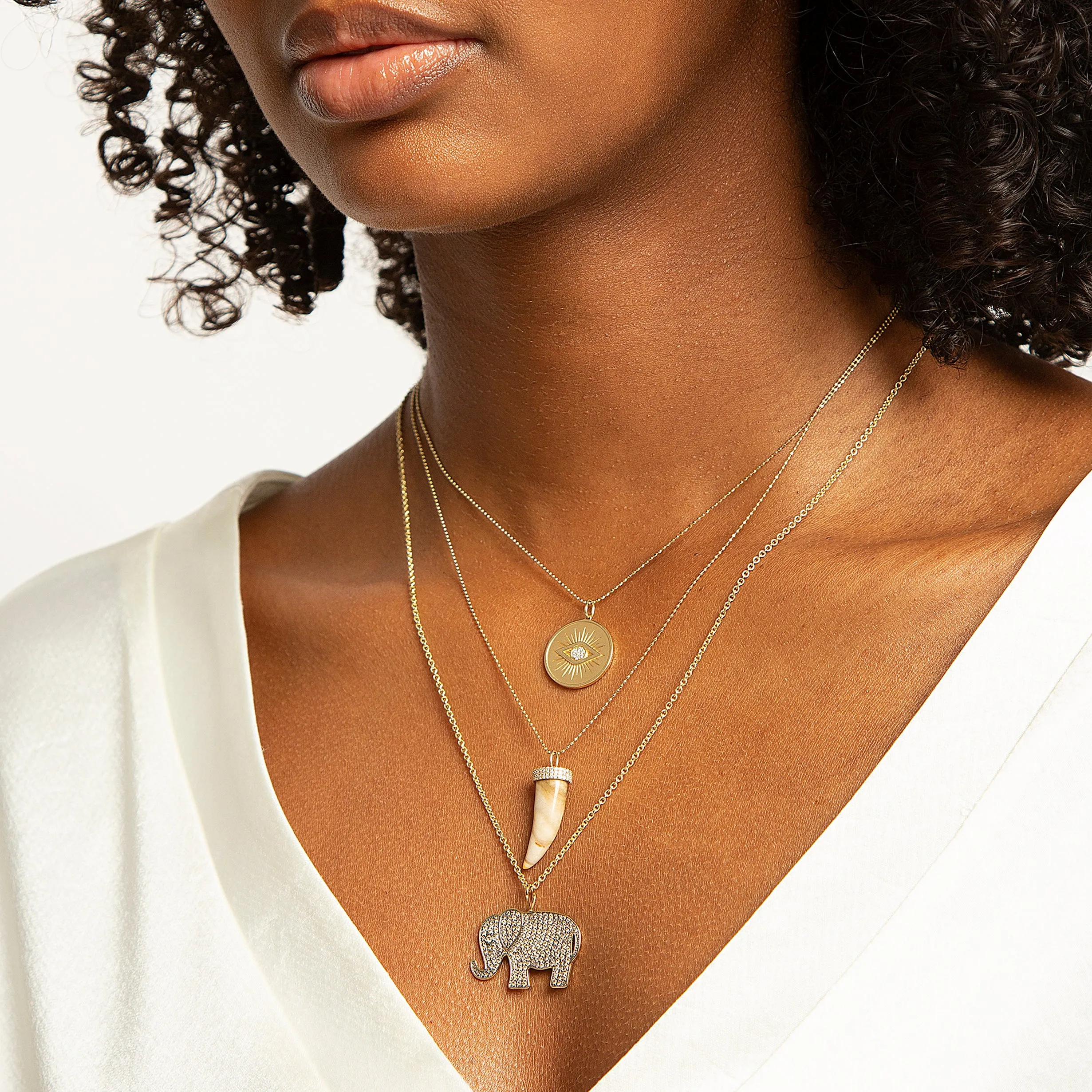 Gold & Diamond Eye Coin Charm