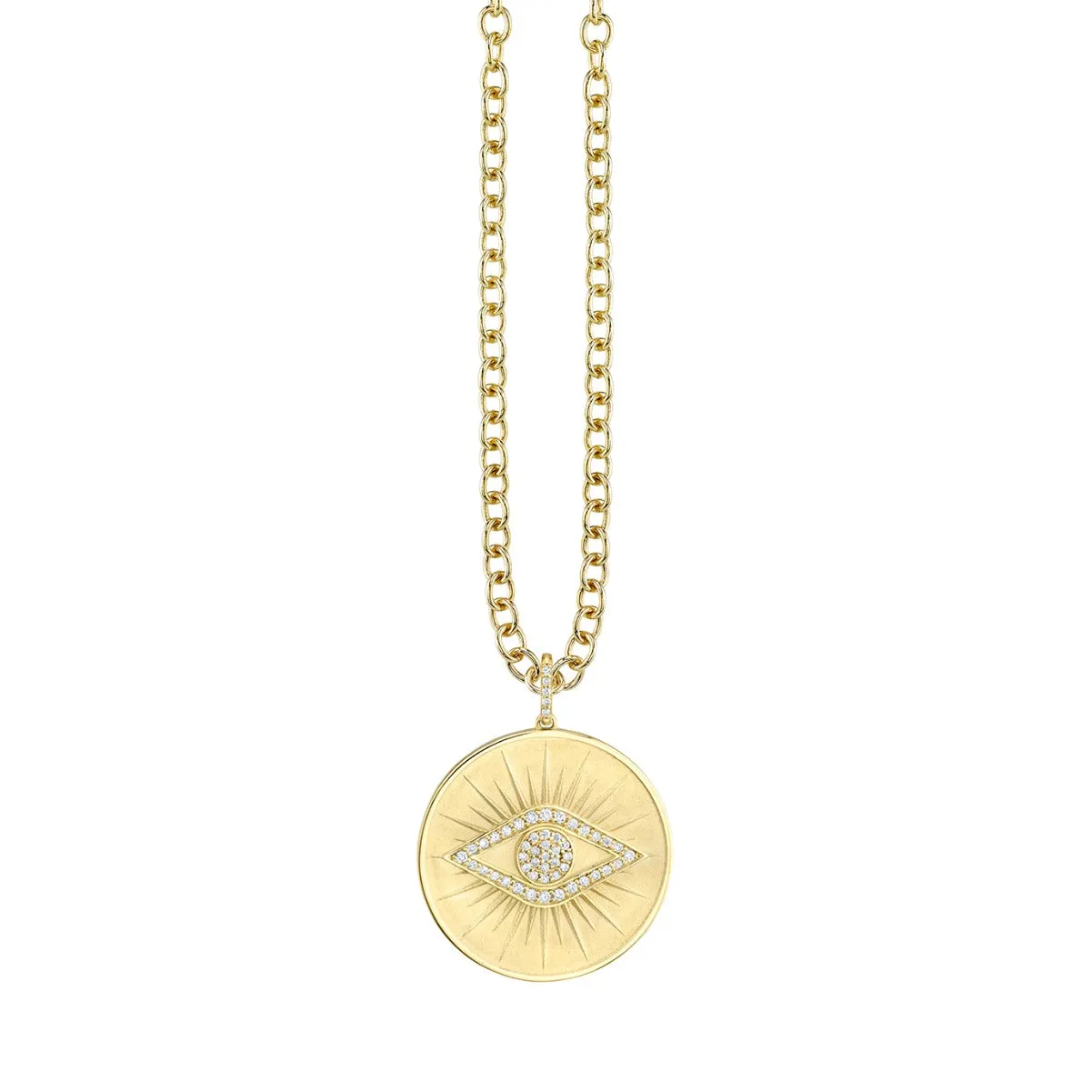 Gold & Diamond Eye Coin Charm