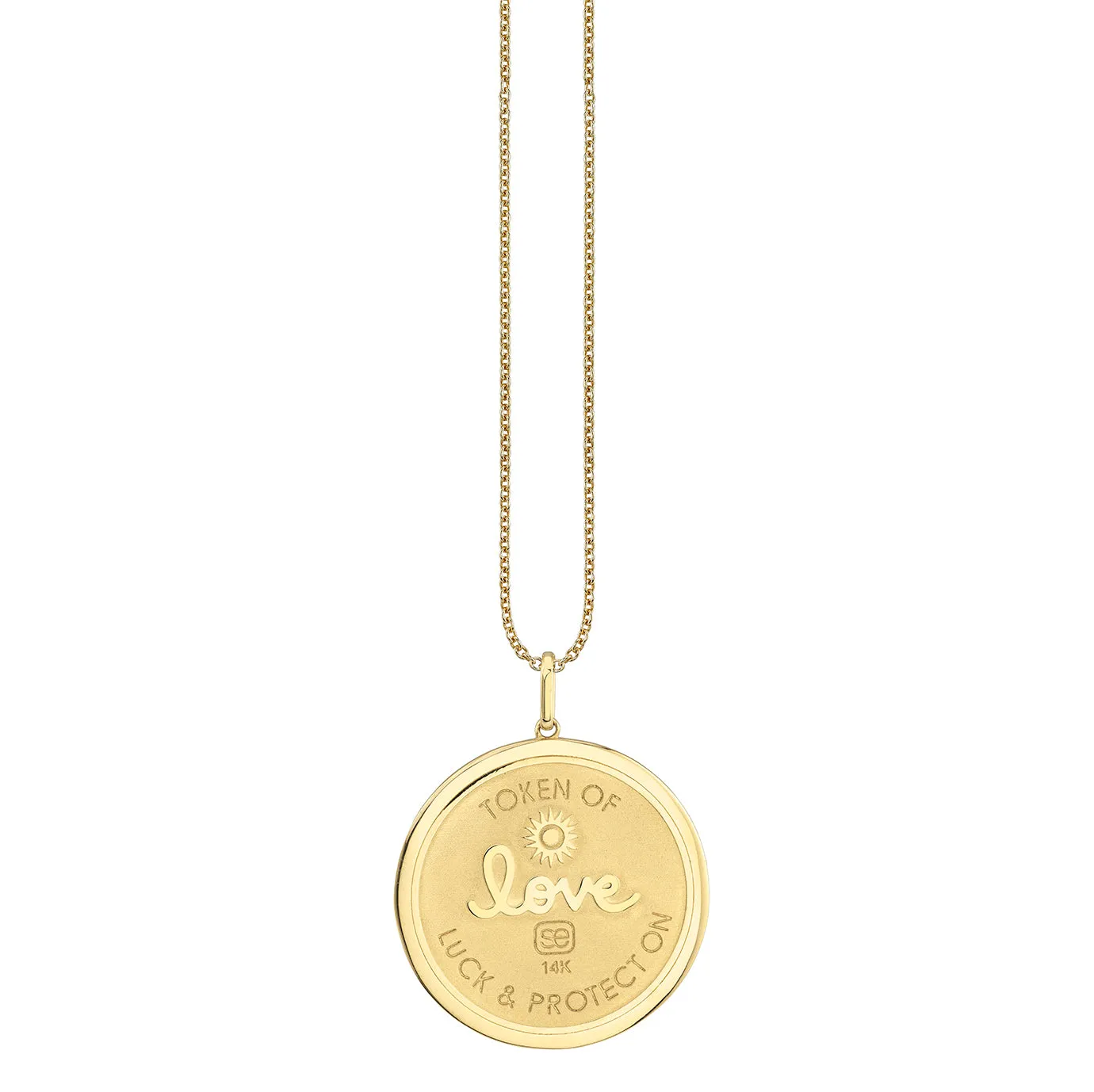 Gold & Diamond Luck Coin with Rays Charm