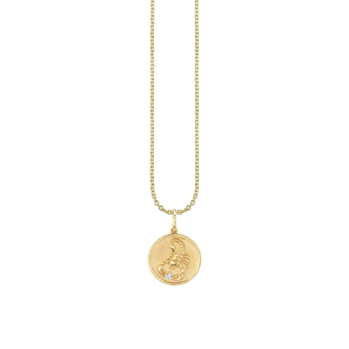 Gold & Diamond Scorpio Zodiac Medallion